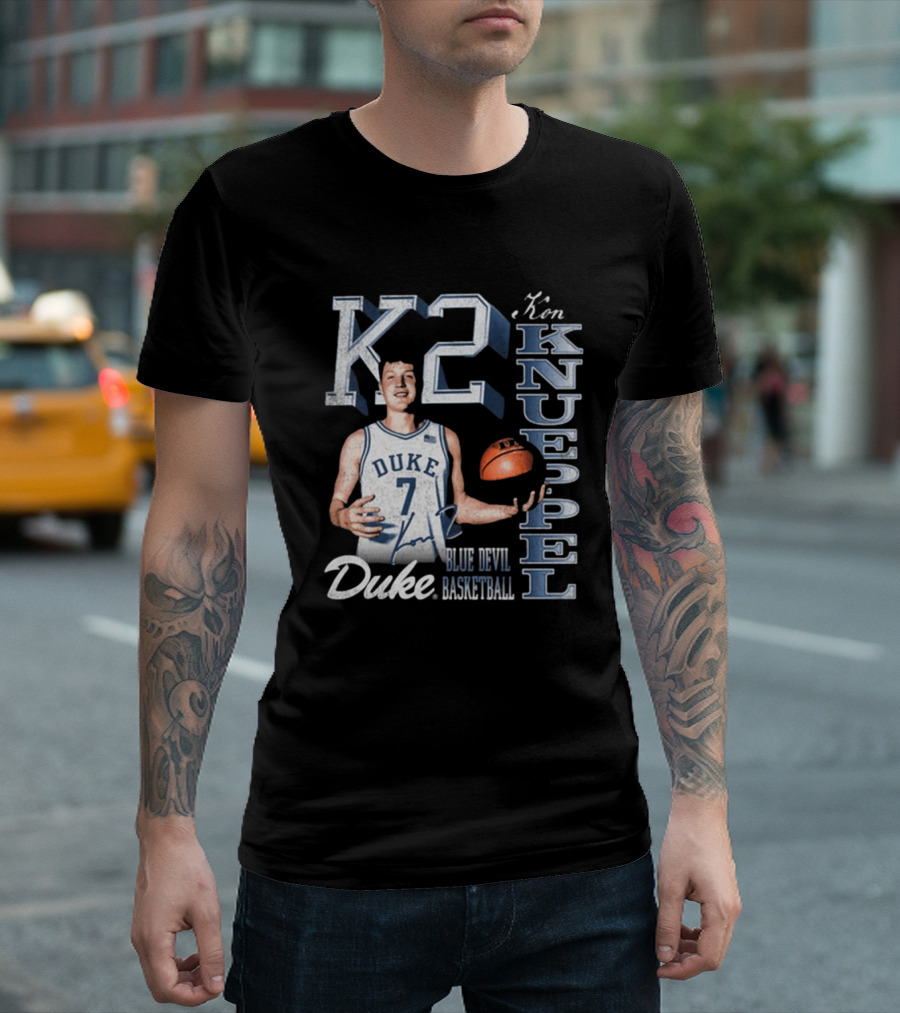 Kon Knueppel K2 Duke Blue Devils Basketball 90s Signature T-Shirt