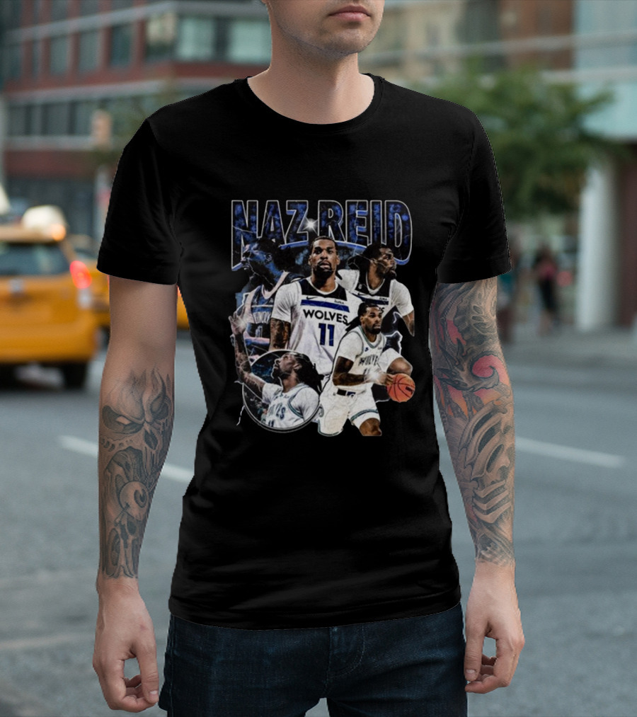 Naz Reid Minnesota Timberwolves NBA Player Collage T-Shirt