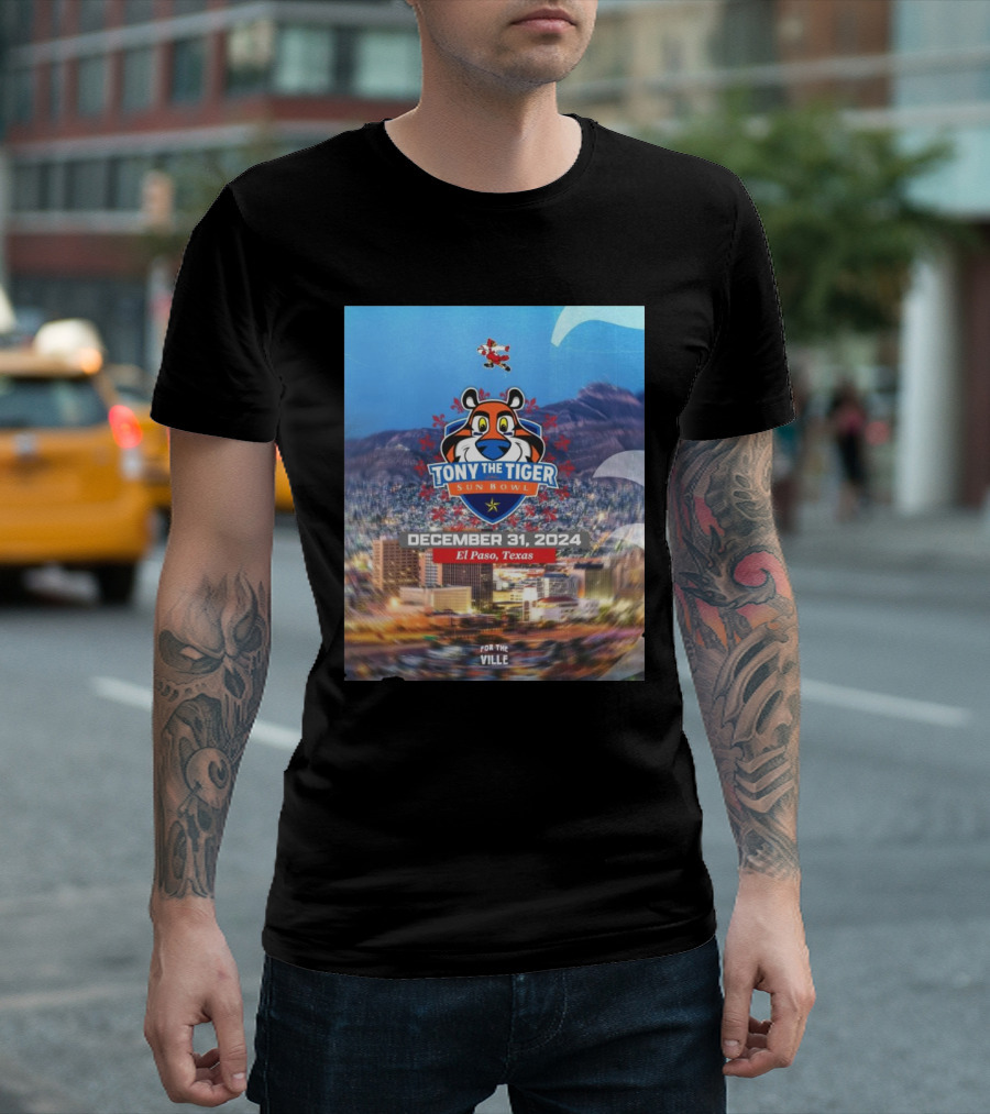 Louisville Cardinals Tony The Tiger Sun Bowl December 31 2024 El Paso Texas For The Ville T-Shirt