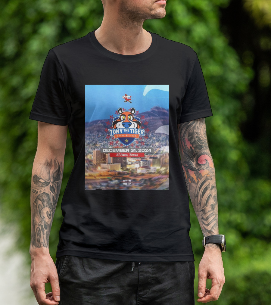 Louisville Cardinals Tony The Tiger Sun Bowl December 31 2024 El Paso Texas For The Ville T-Shirt