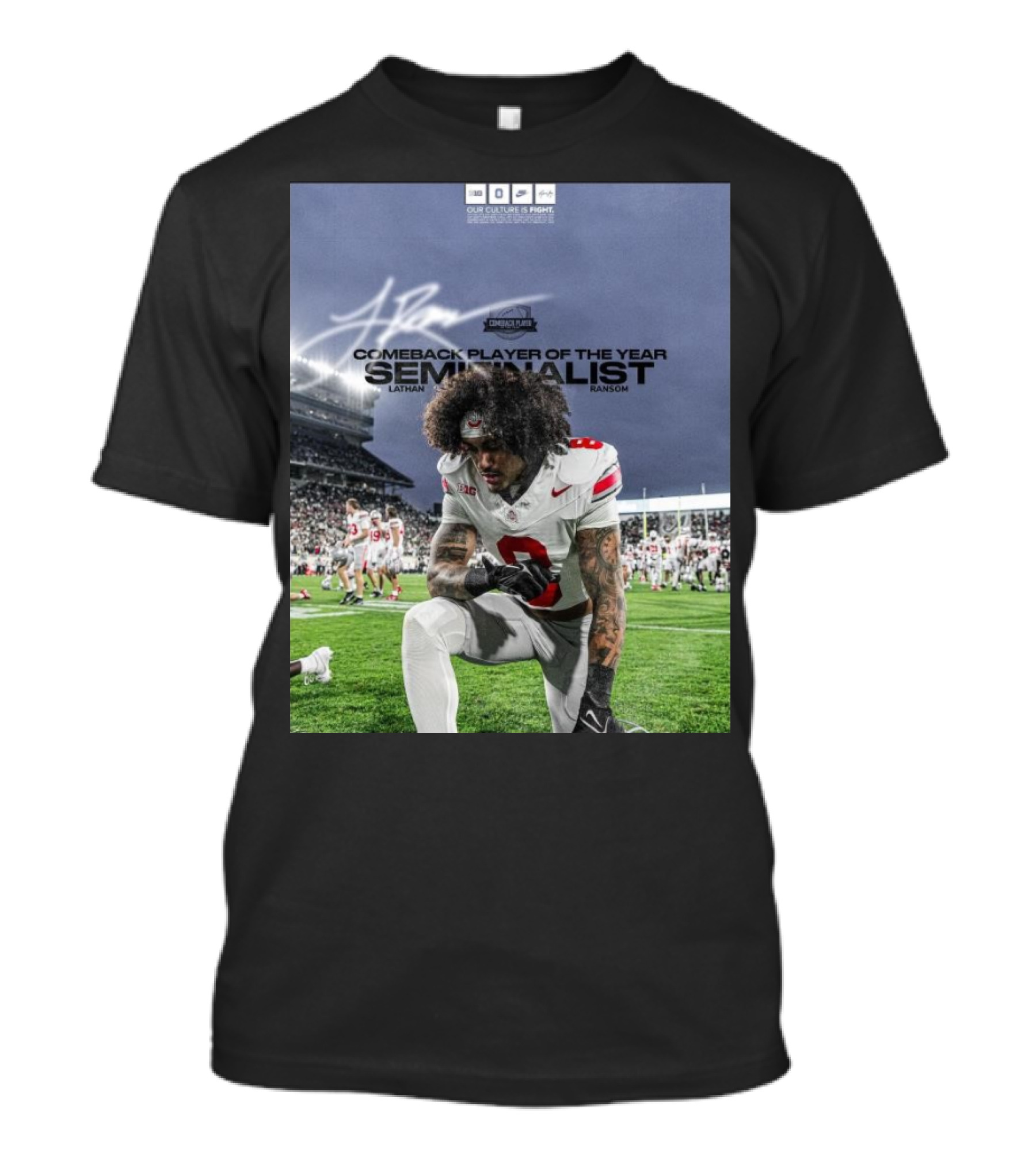 Ohio State Buckeyes Lathan Ransom 2024 Comeback Player Of The Year Semifinalist T-Shirt