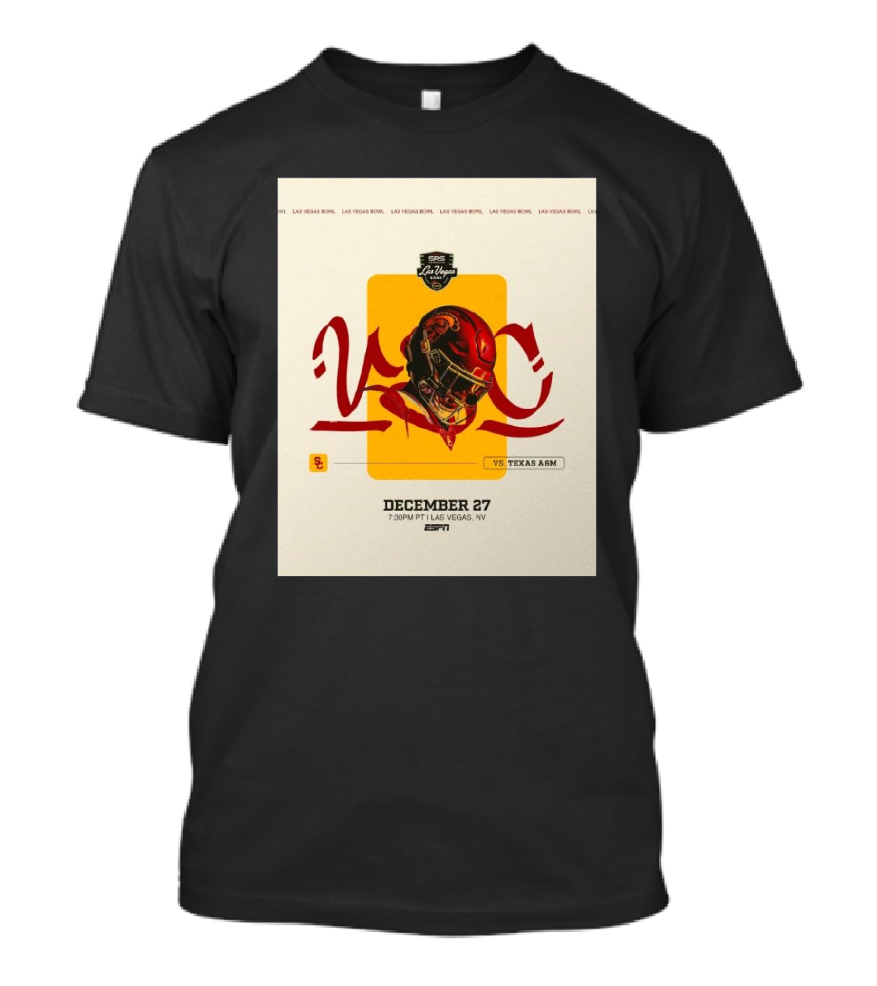 Las Vegas Bowl December 27 USC Trojans Vs Texas A&M Aggies 7:30 PM PT ESPN T-Shirt