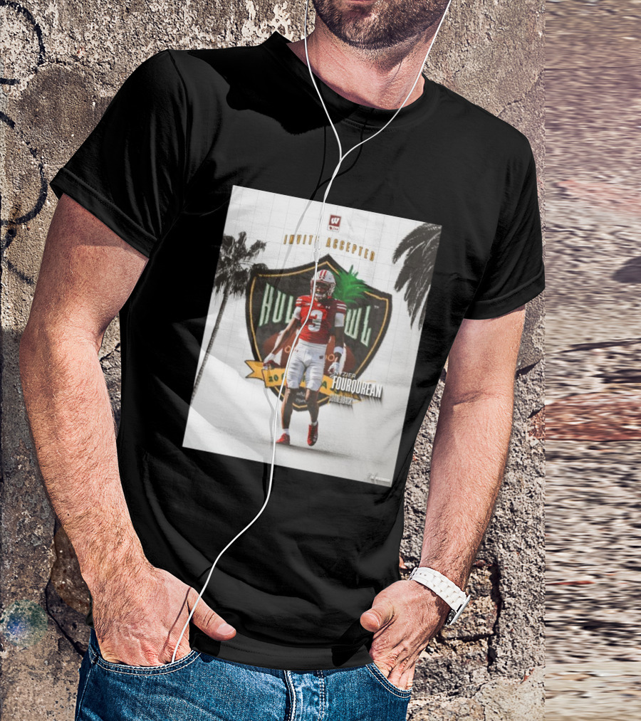 Invite Accepted Nyzier Fourqurean Wisconsin Badgers Cornerback 2025 Hula Bowl T-Shirt