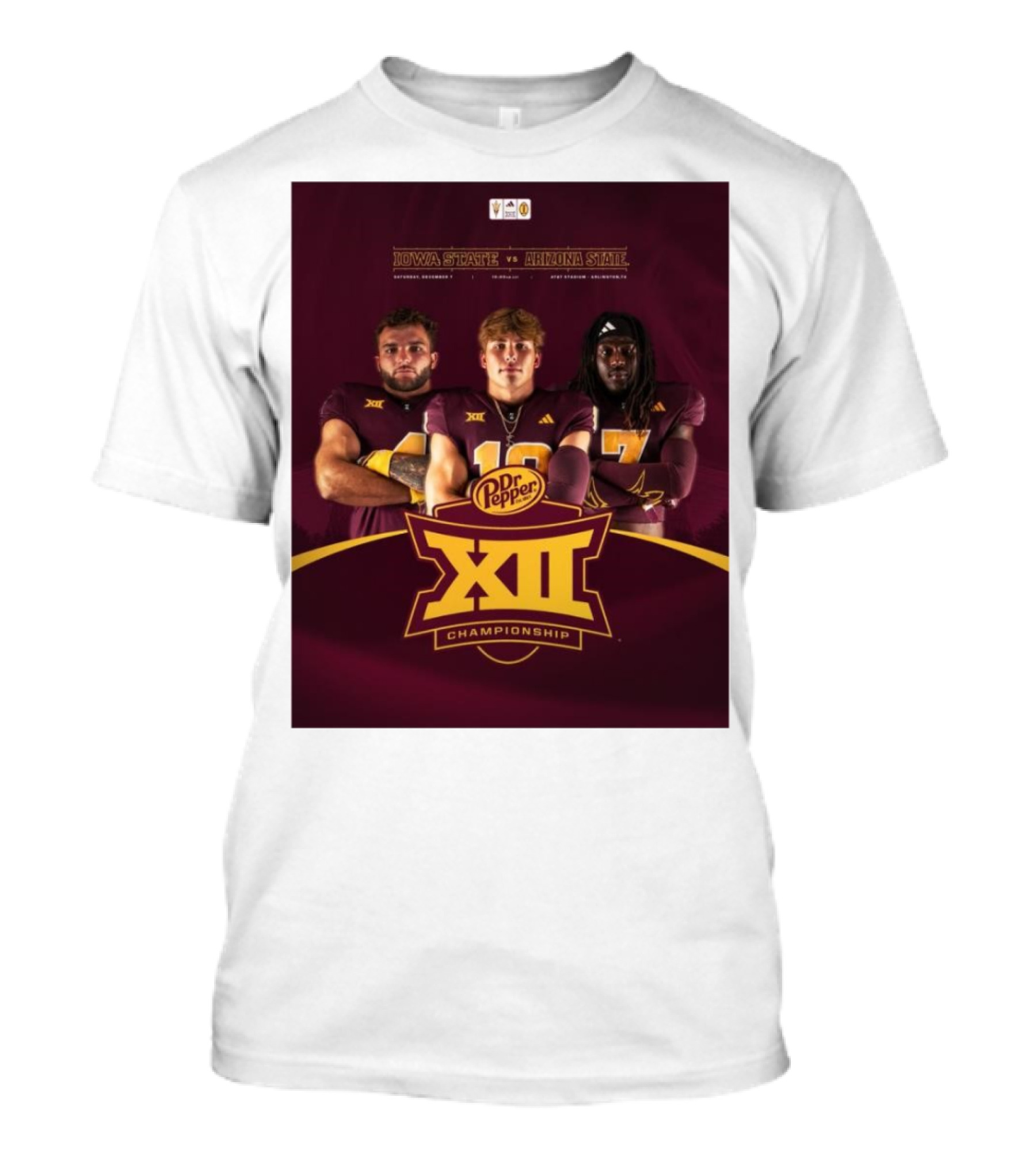 Iowa State Vs Arizona State Dr Pepper Big XII Championship December 7 AT&T Stadium Arlington T-Shirt