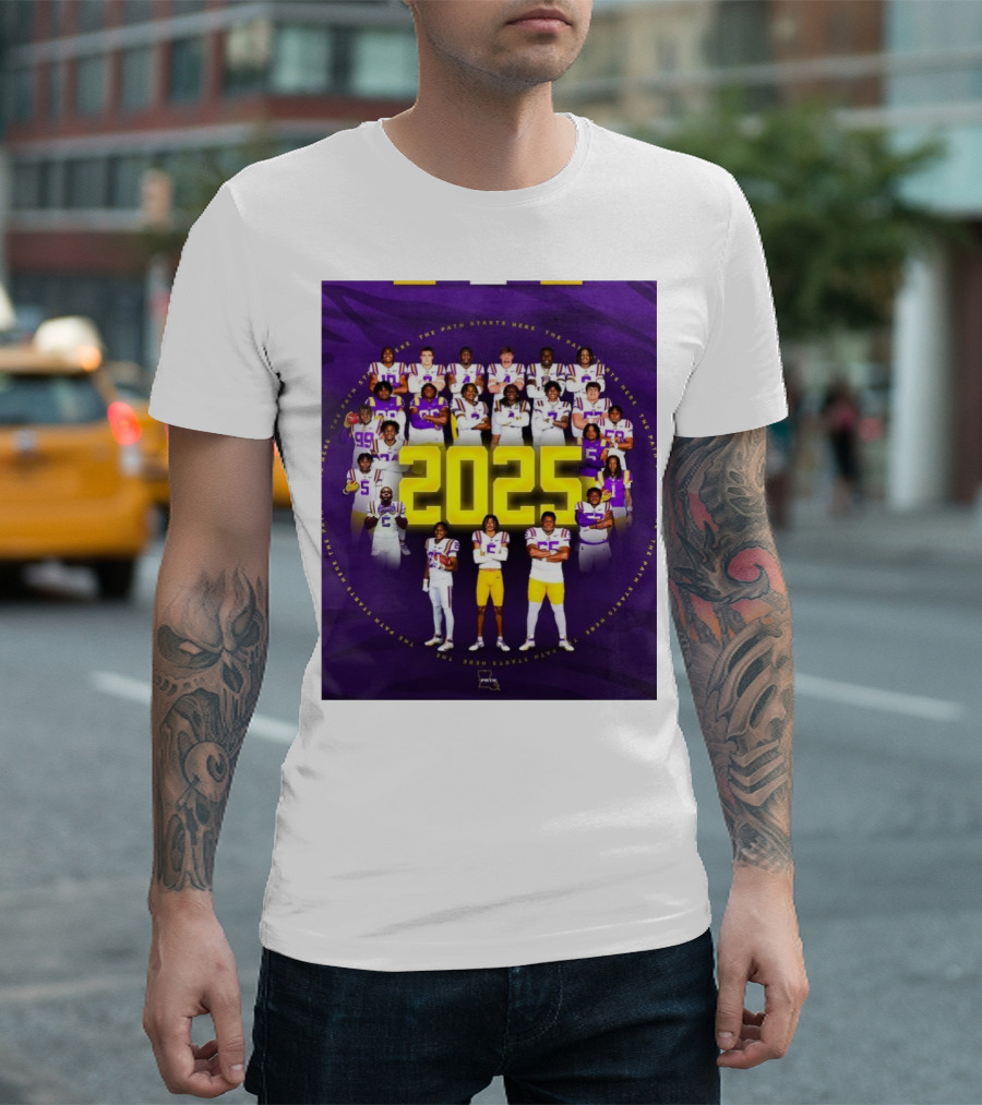 LSU Tigers The Path Starts Here 2025 Team Roster T-Shirt