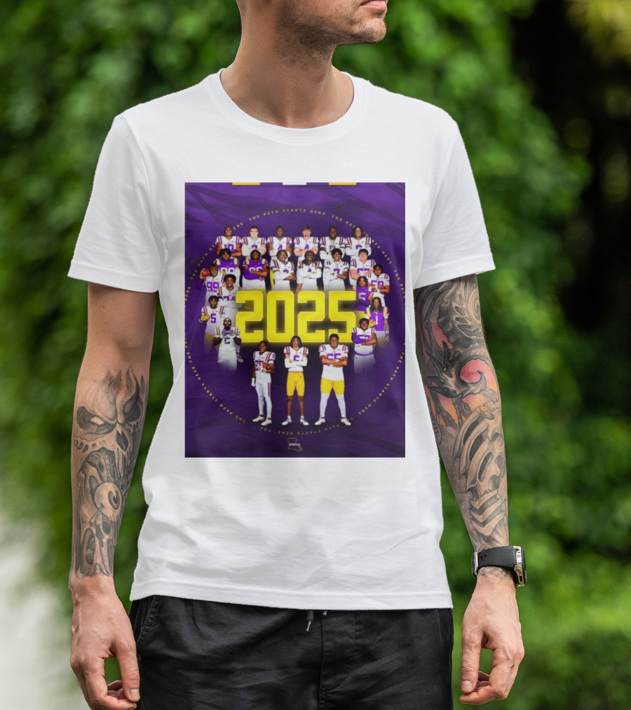 LSU Tigers The Path Starts Here 2025 Team Roster T-Shirt