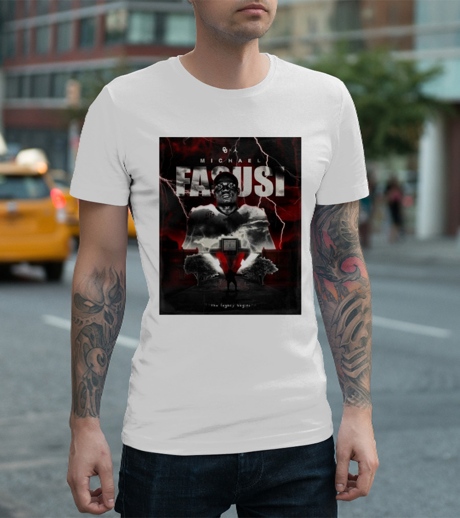 Oklahoma Sooners Michael Fasusi XXV The Legacy Begins Thunderstorm T-Shirt