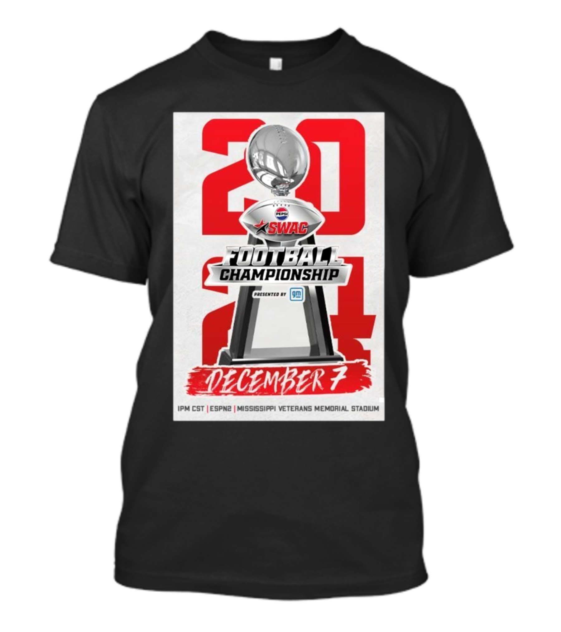 Southern Jaguars Vs Jackson State Tigers SWAC Football Championship December 7 2024 Mississippi Veterans Memorial Stadium ESPN2 1PM CST T-Shirt