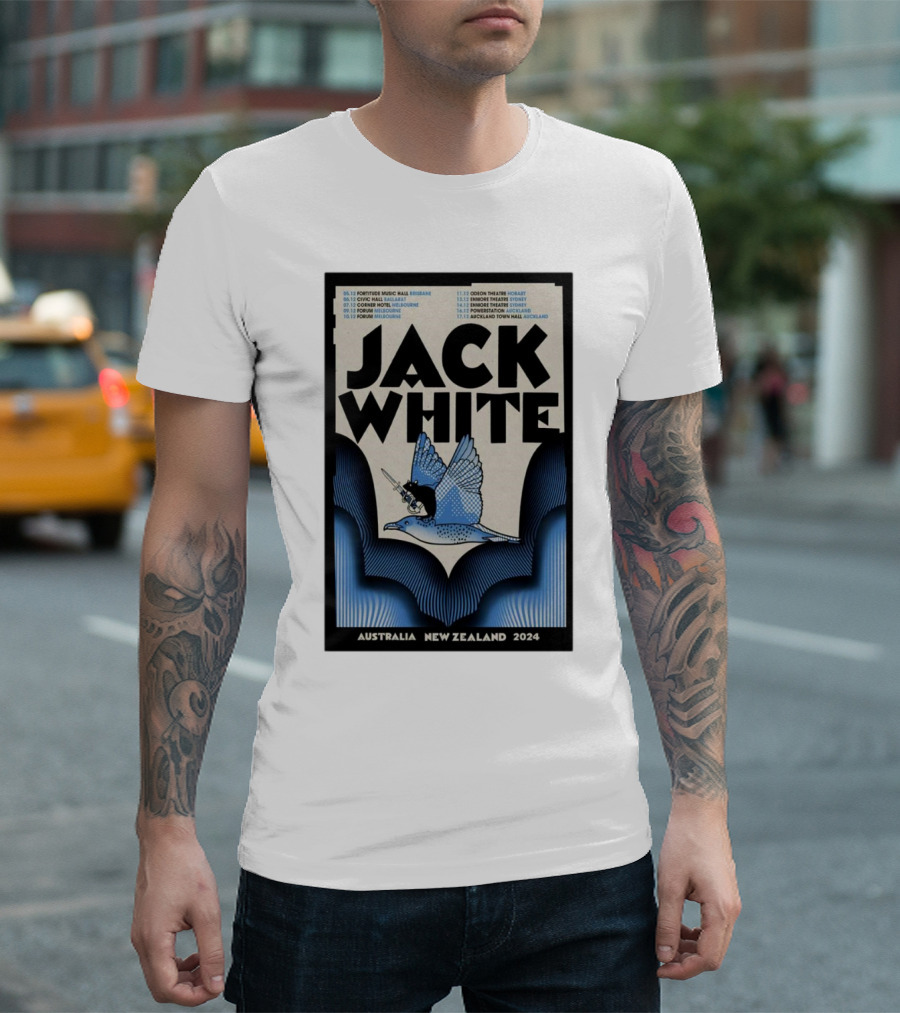 Jack White Tour Poster Australia New Zealand 2024 Bird T-Shirt