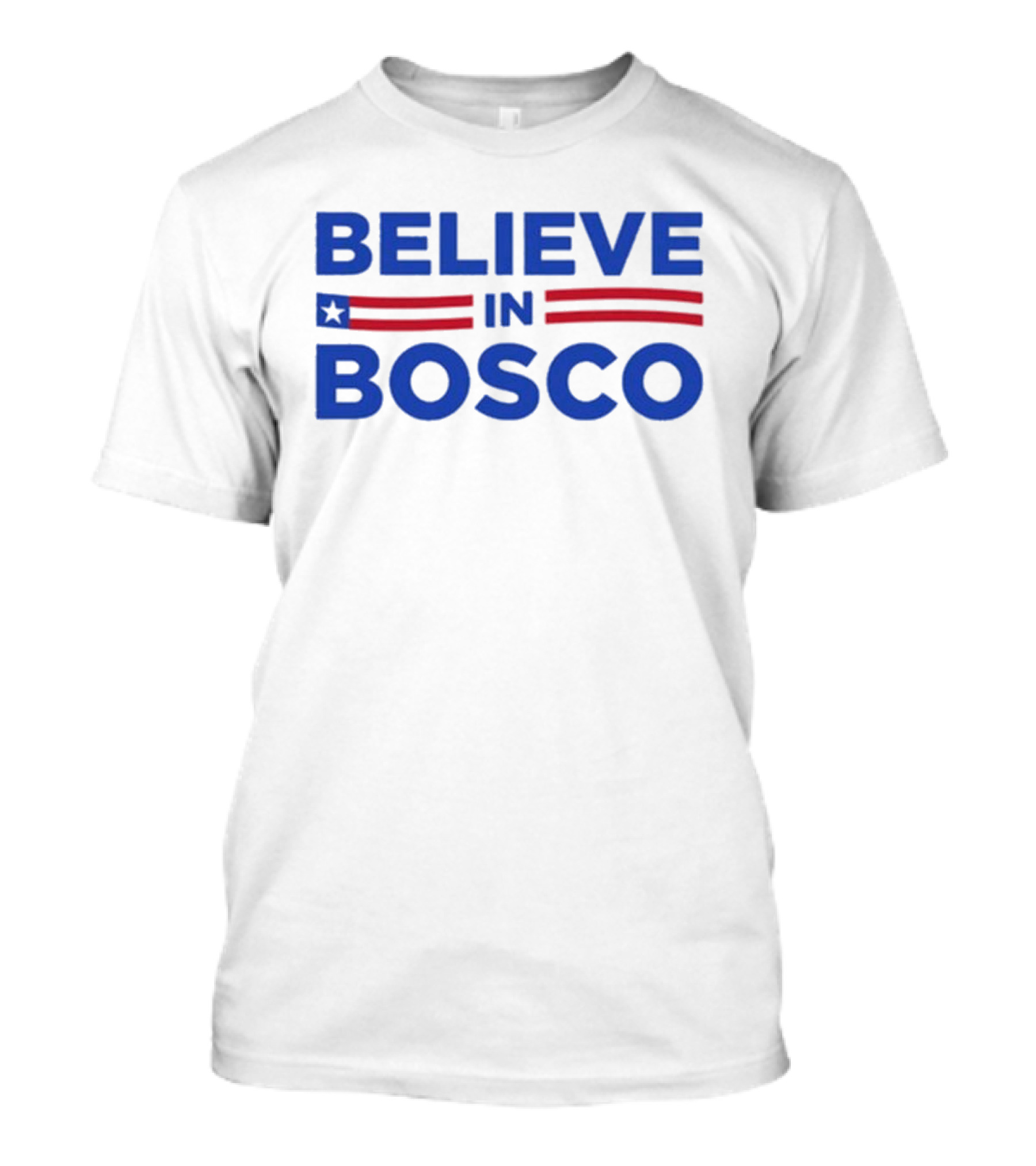 Rico Bosco Believe In Bosco American Flag Stripes Patriot T-Shirt