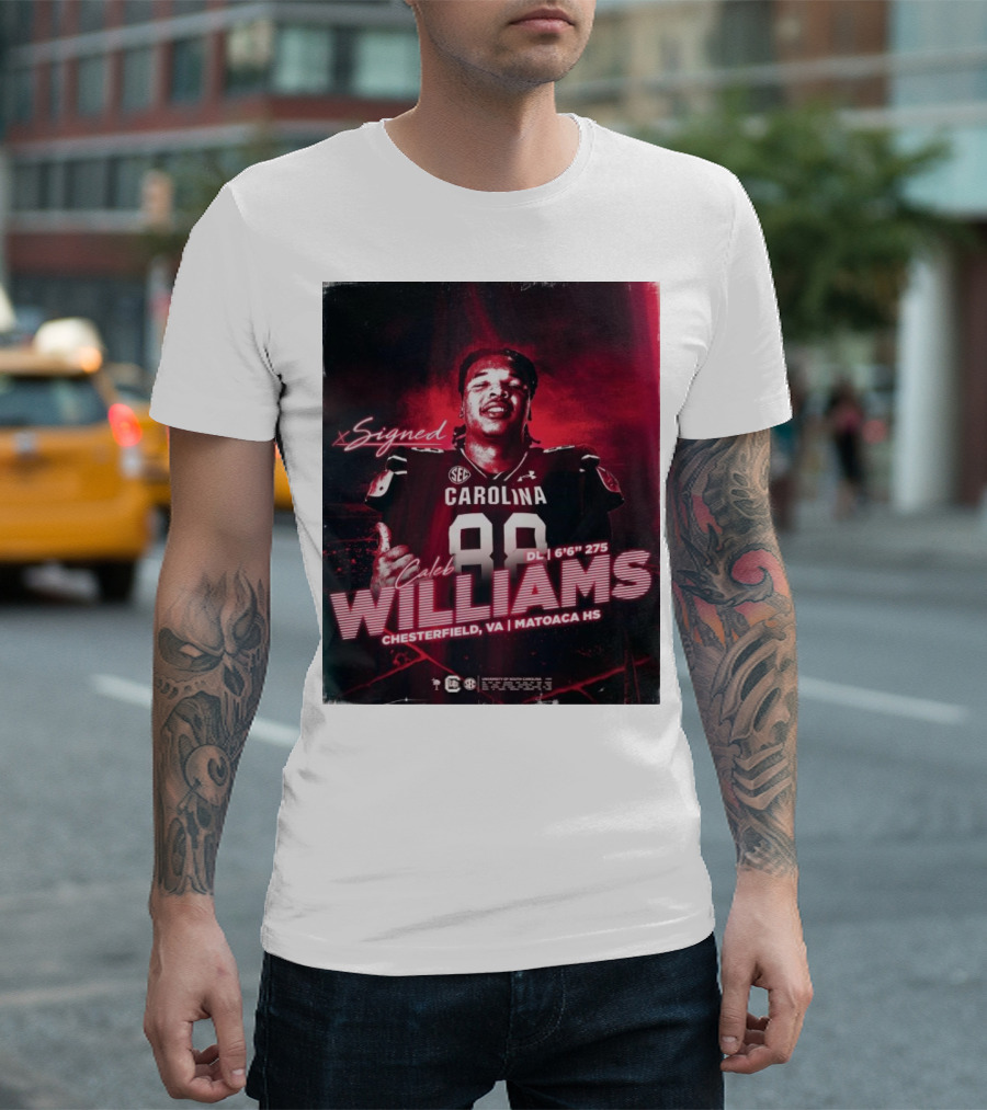 Signed Caleb Williams South Carolina Gamecock DL Chesterfield VA Matoaca HS T-Shirt