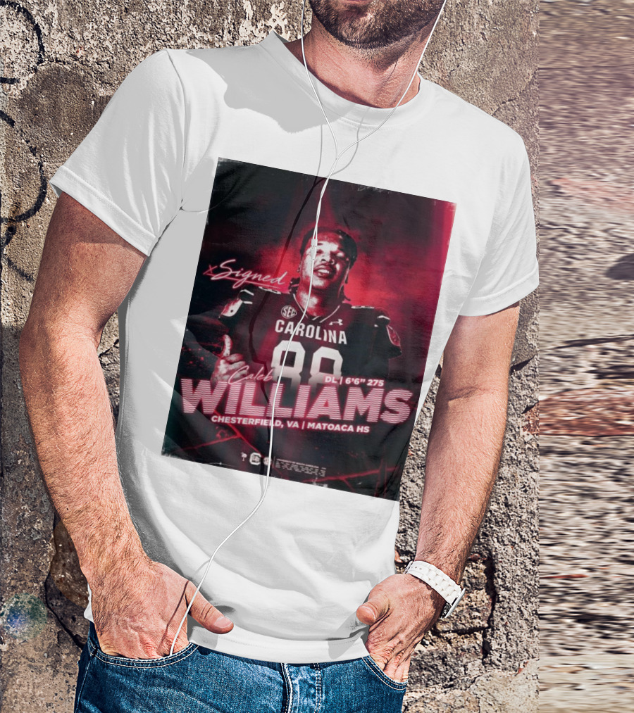 Signed Caleb Williams South Carolina Gamecock DL Chesterfield VA Matoaca HS T-Shirt