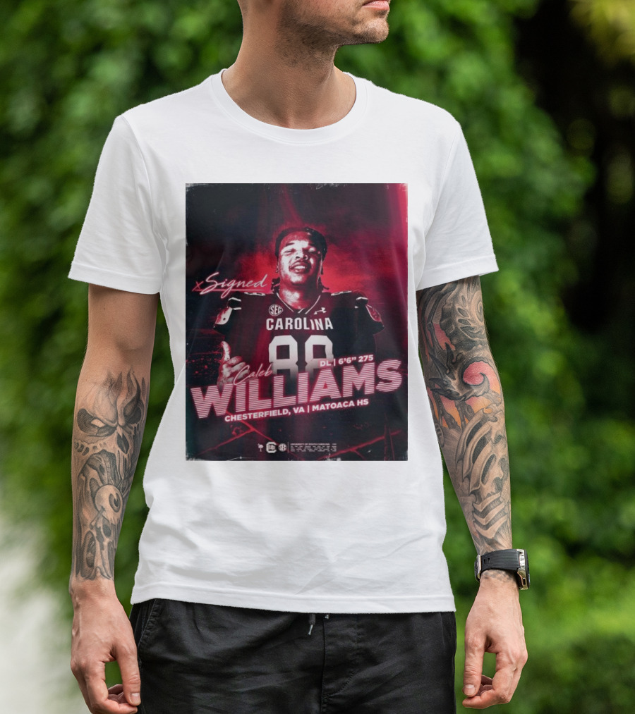 Signed Caleb Williams South Carolina Gamecock DL Chesterfield VA Matoaca HS T-Shirt