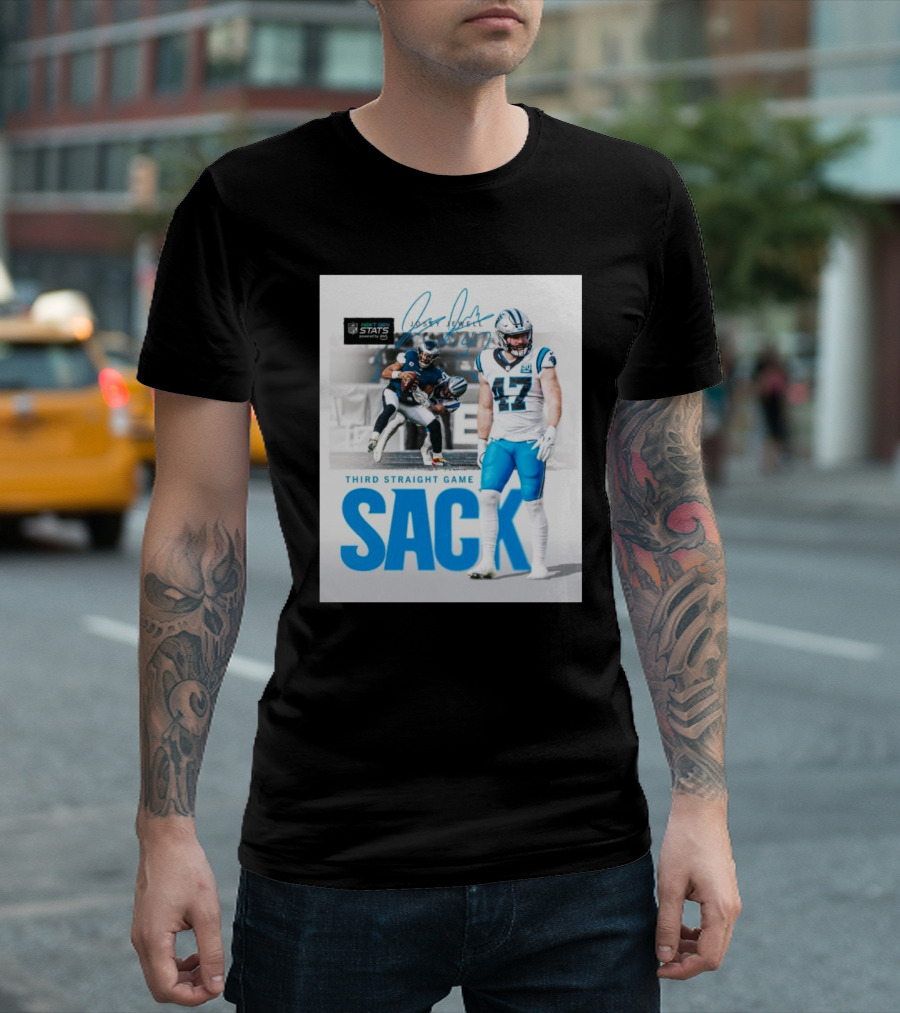 Josey Jewell Third Straight Game Sack Carolina Panthers NFL Signature T-Shirt