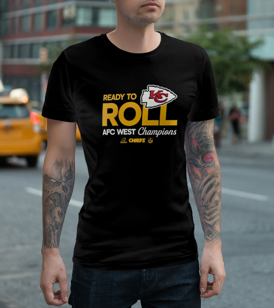 Kansas City Chiefs Ready To Roll AFC West Champions 2024 Black Edition T-Shirt