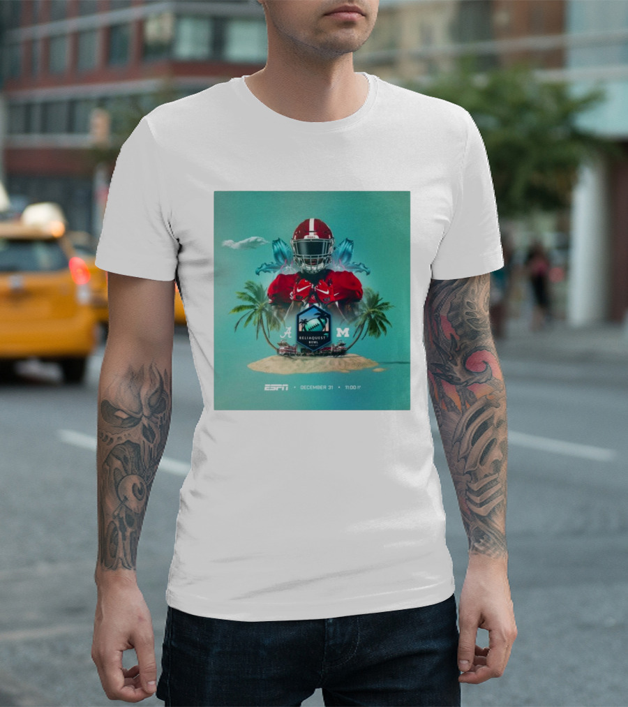 Alabama Crimson Tide Vs Michigan Wolverines Reliaquest Bowl ESPN December 31 11:00 Iconic Football Showdown Tropical T-Shirt