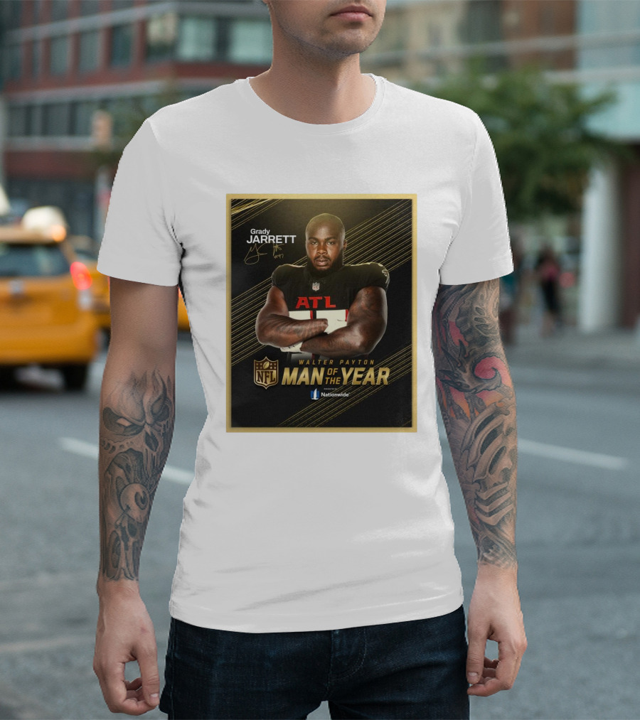 Grady Jarrett Walter Payton NFL Man of the Year Atlanta Falcons 2024 Signature T-Shirt