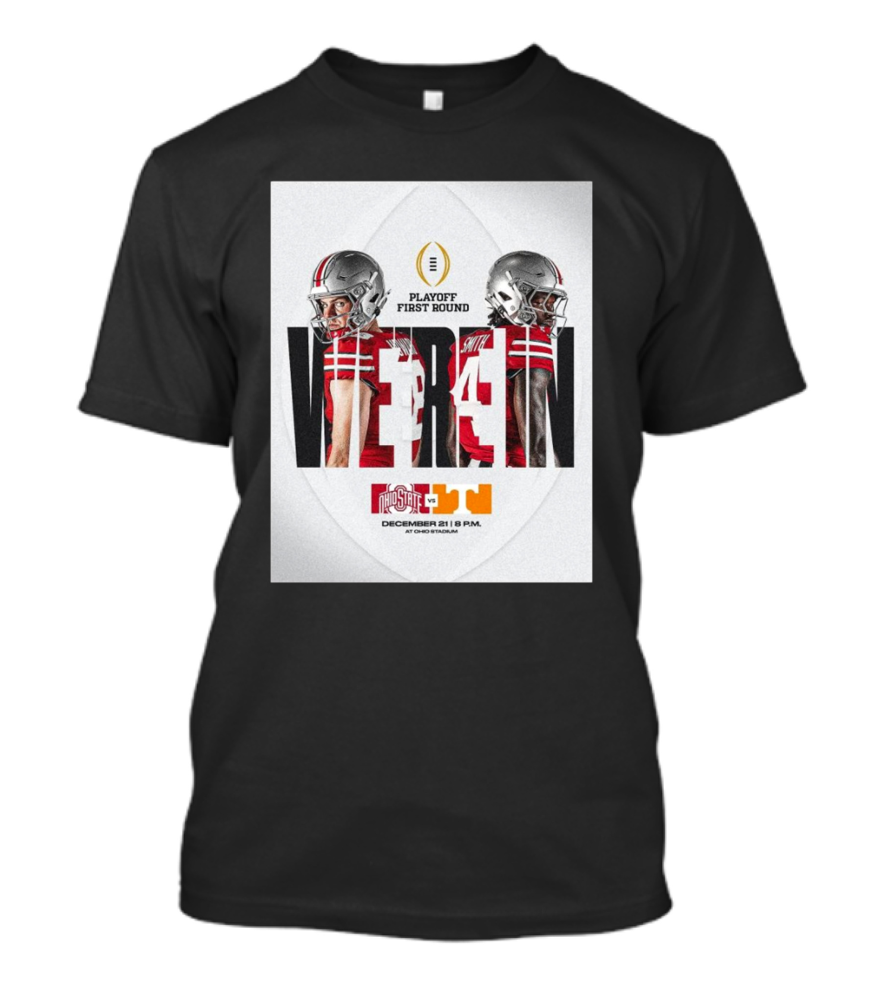 Playoff First Round Ohio State Buckeyes Vs Tennessee Vols December 21 Ohio Stadium Victory T-Shirt