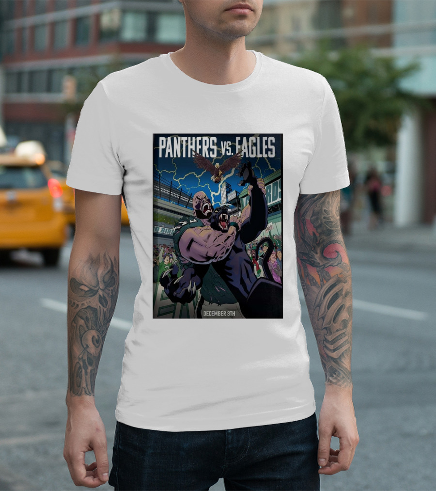 Panthers vs. Eagles December 8th NFL Game Day Showdown T-Shirt