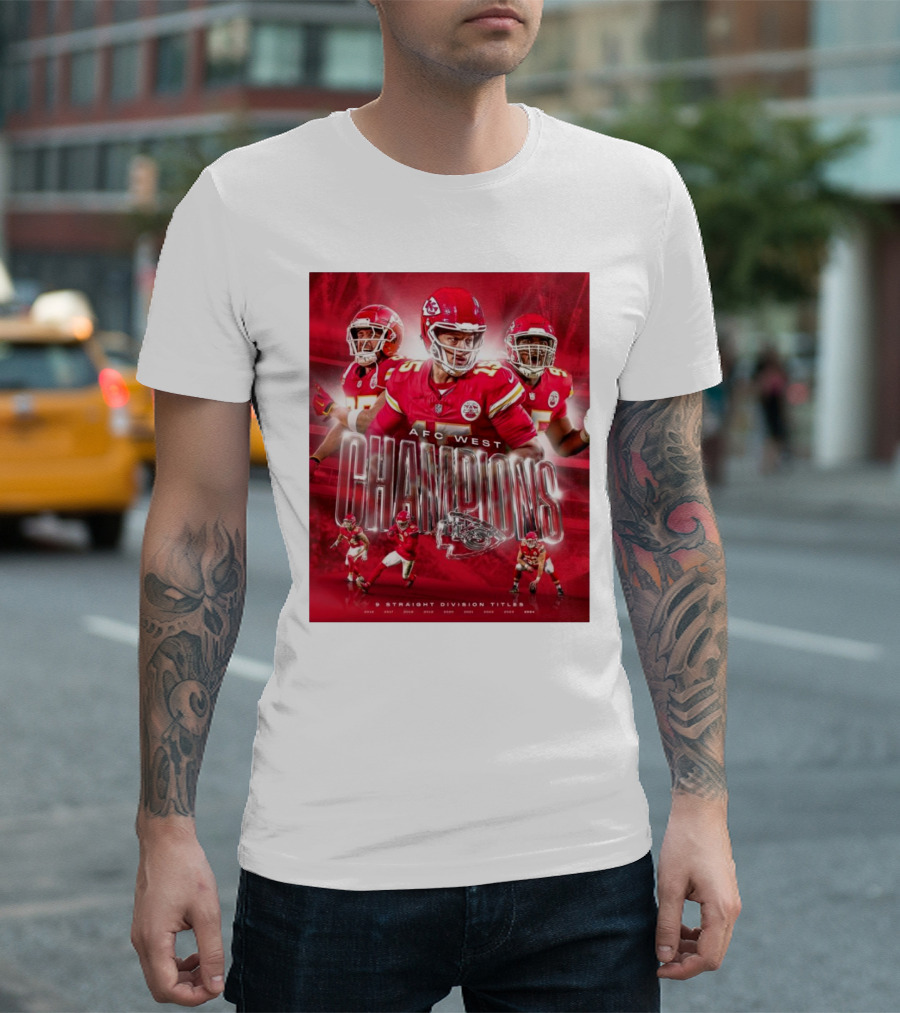 Kansas City Chiefs AFC West Champions 7 Straight Division Titles T-Shirt