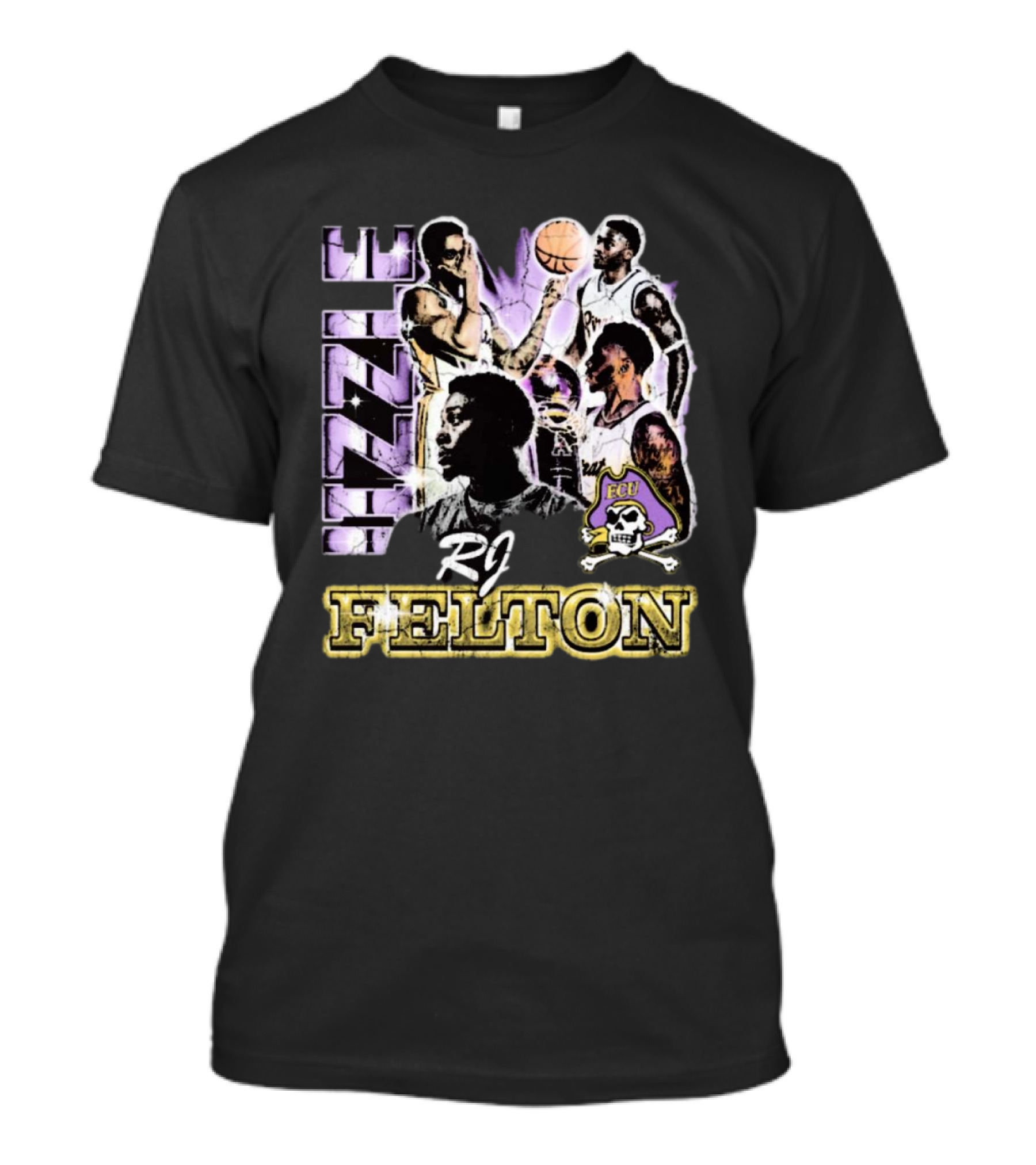 RJ Felton Jizzle ECU Basketball 90s Style With Pirates T-Shirt