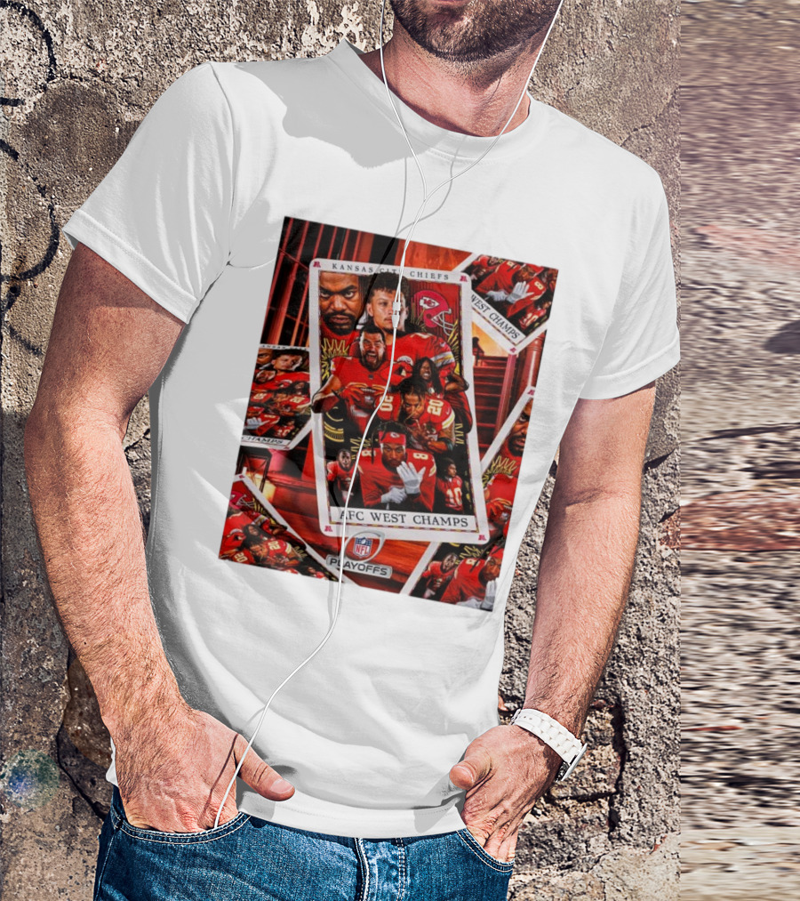 Kansas City Chiefs NFL Playoffs AFC West Champs Playing Cards Collage T-Shirt