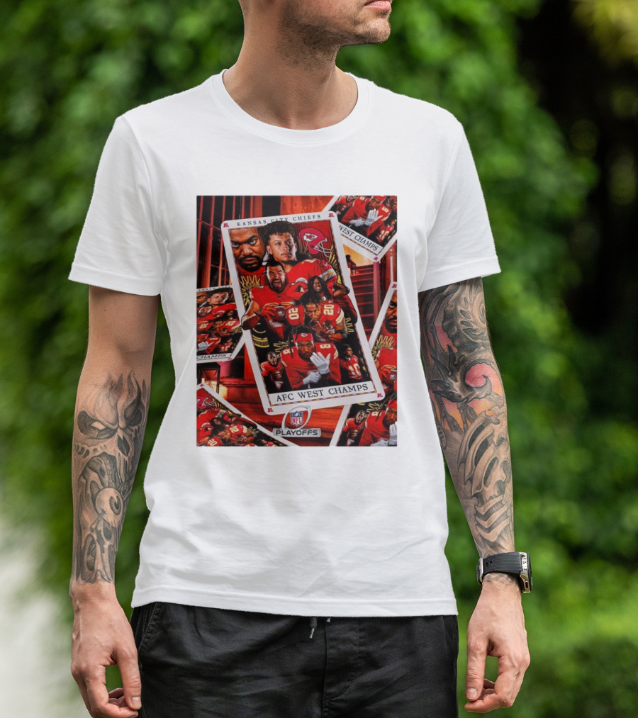 Kansas City Chiefs NFL Playoffs AFC West Champs Playing Cards Collage T-Shirt