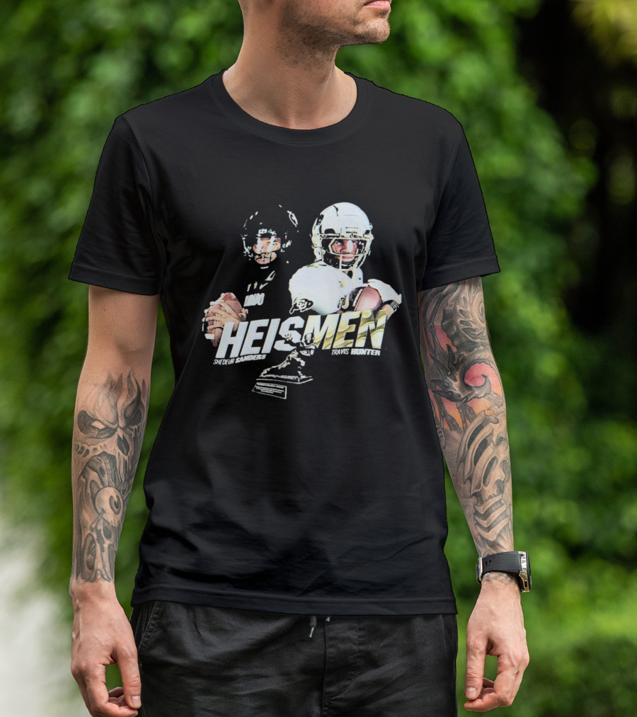 Heismen Shedeur Sanders Travis Hunter Colorado Buffaloes Football T-Shirt