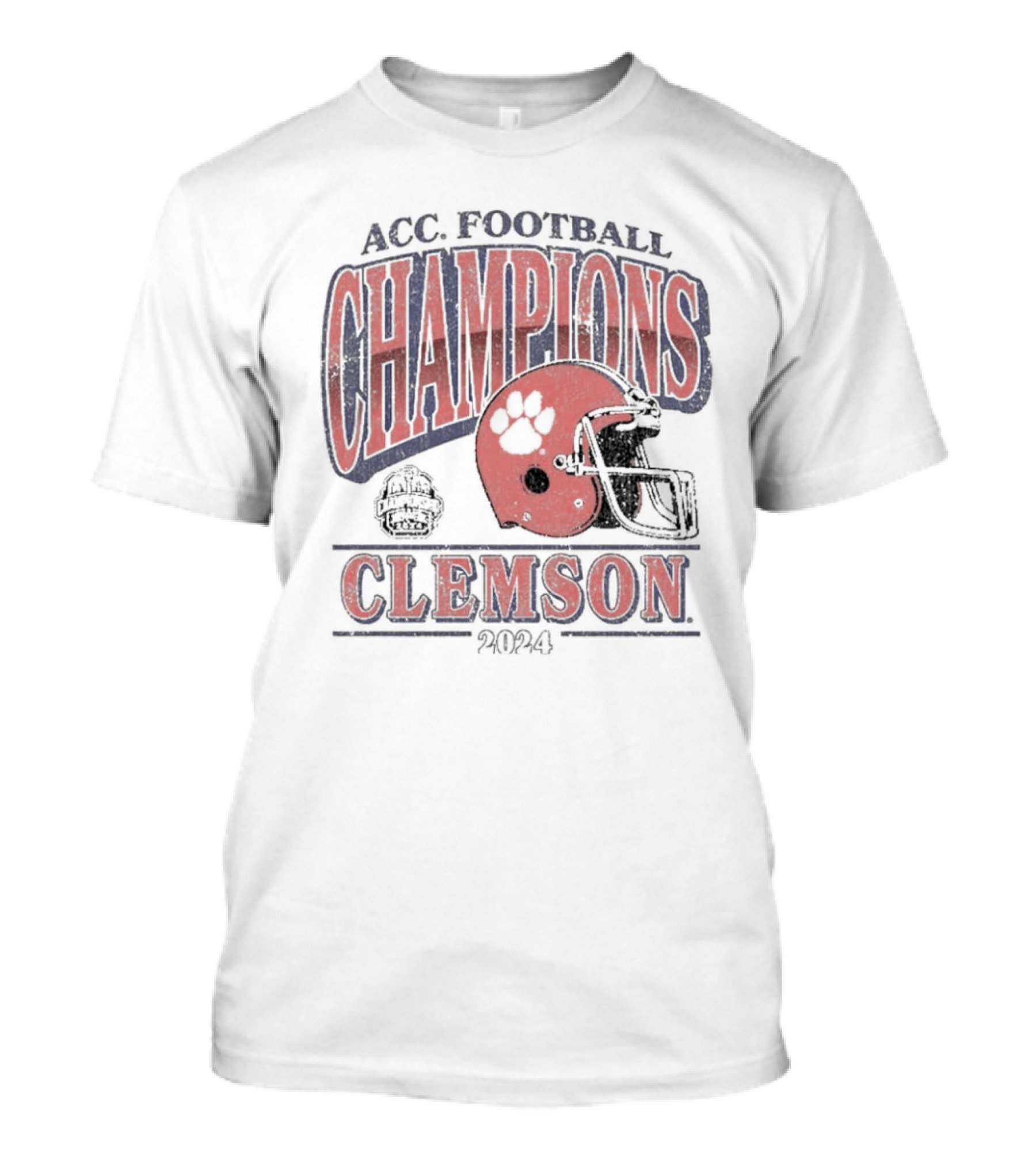 Clemson ACC Football Champions 2024 Vintage Retro Helmet T-Shirt
