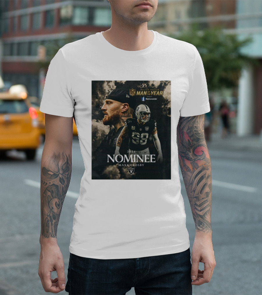 Las Vegas Raiders Maxx Crosby 2024 Walter Payton NFL Man of the Year Nominee Player Highlight T-Shirt