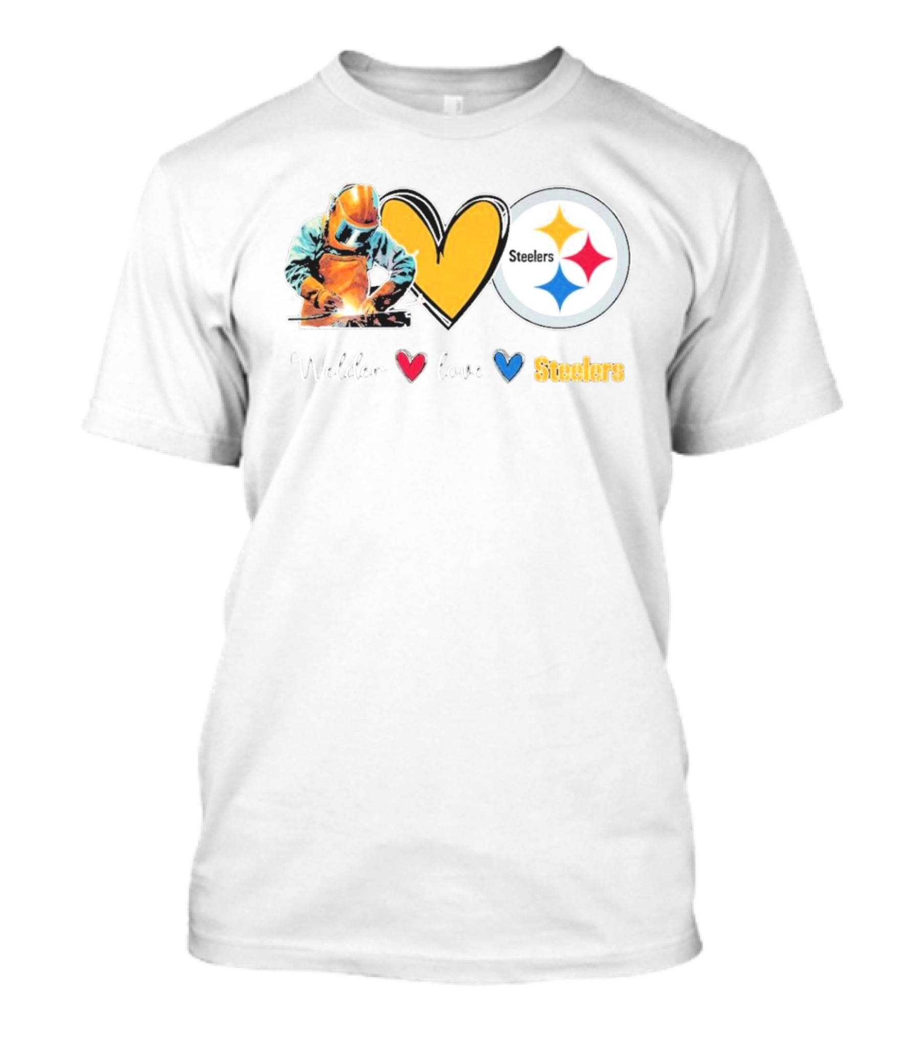 Welder Heart Love Steelers Football T-Shirt