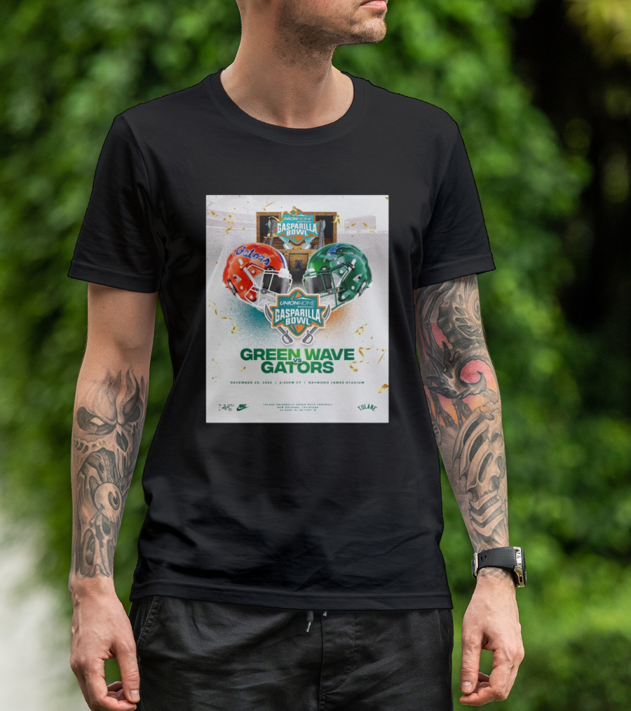 Union Home Mortgage Gasparilla Bowl Green Wave Vs Gators December 20 2024 Raymond James Stadium T-Shirt