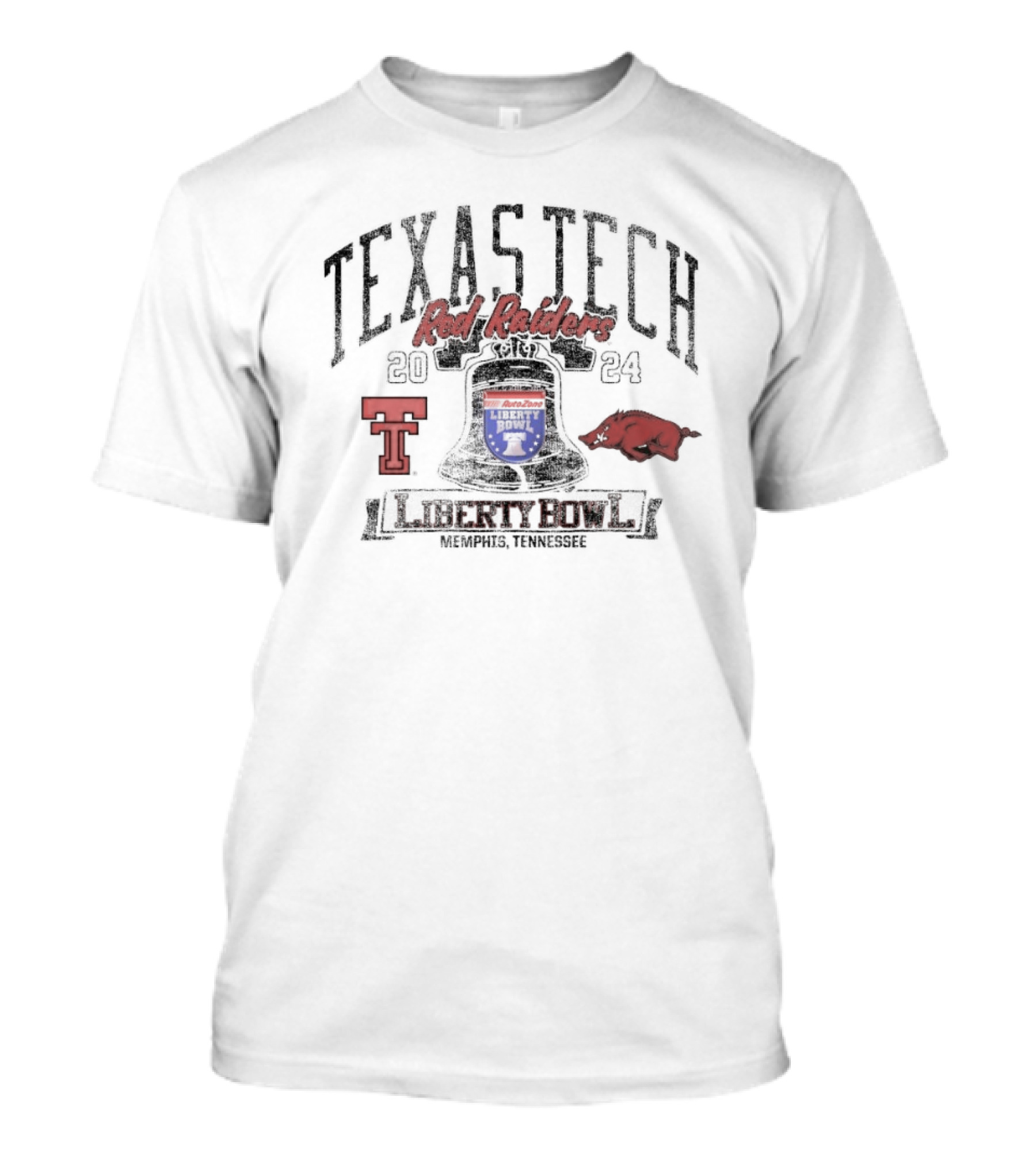 Texas Tech Red Raiders Vs Arkansas Razorbacks 2024 Liberty Bowl Memphis Tennessee Liberty Bell T-Shirt