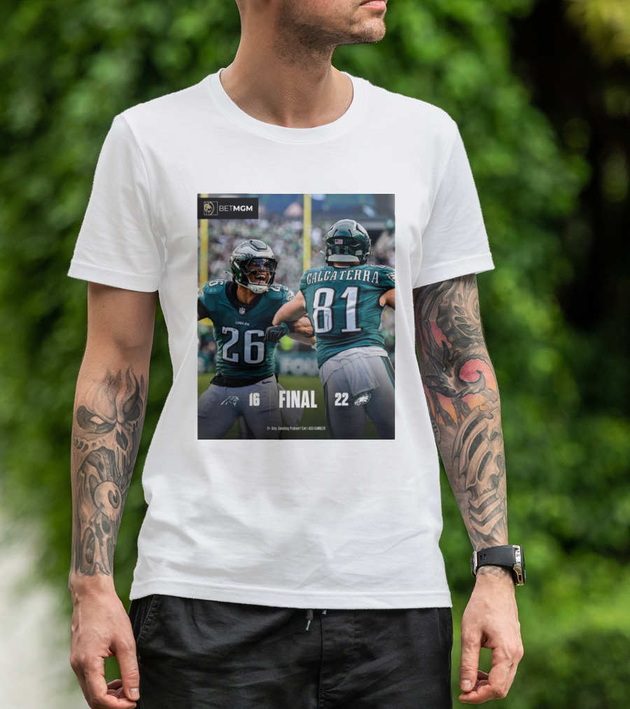 Final Score 16-22 Carolina Panthers Vs Philadelphia Eagles BetMGM T-Shirt