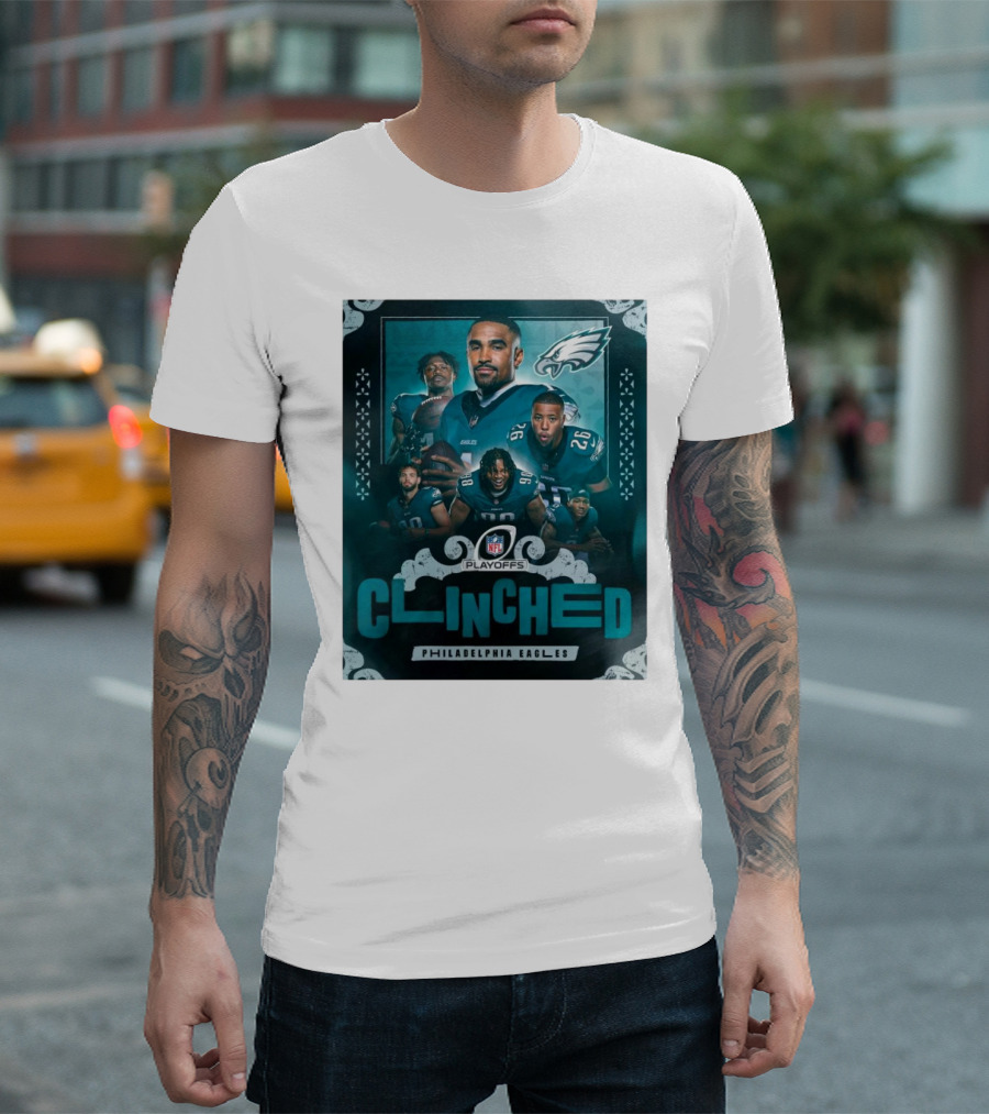 Philadelphia Eagles Clinched NFL Playoff 2024 Playoffs Achievement NFL T-Shirt
