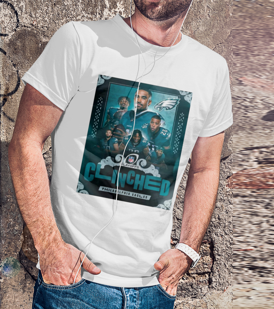 Philadelphia Eagles Clinched NFL Playoff 2024 Playoffs Achievement NFL T-Shirt