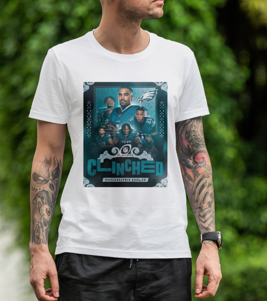 Philadelphia Eagles Clinched NFL Playoff 2024 Playoffs Achievement NFL T-Shirt
