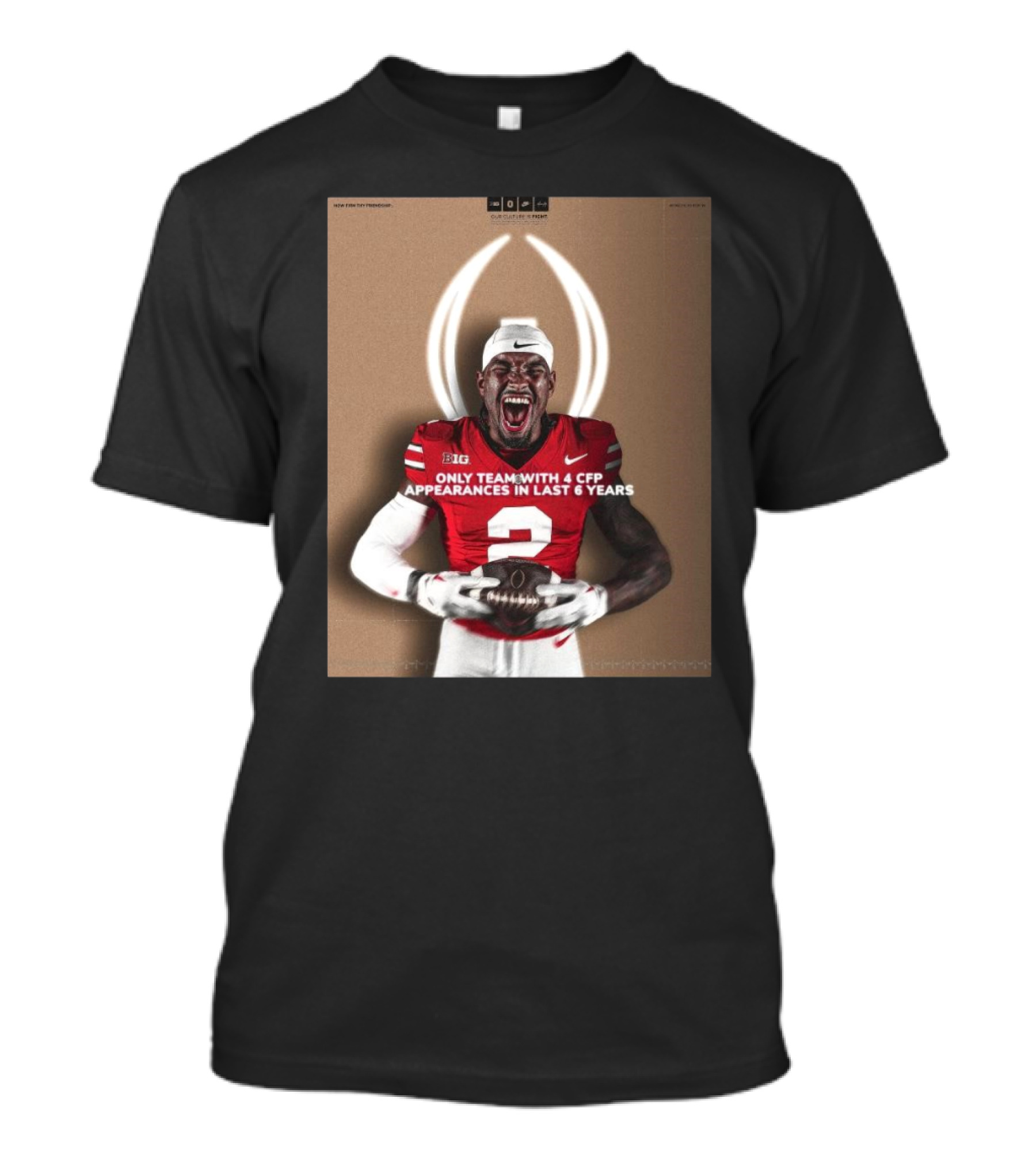 Emeka Egbuka Ohio State Buckeyes Only Team With 4 CFP Appearances In Last 6 Years Iconic CFP Championship Visuals T-Shirt