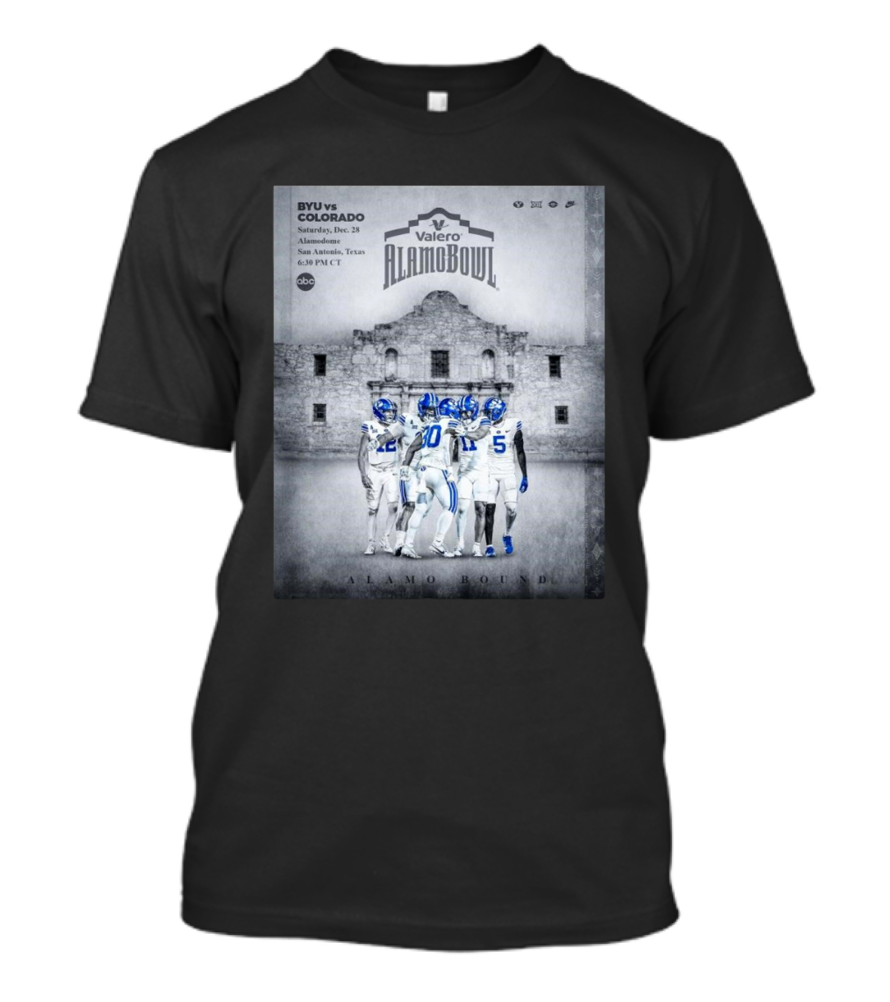 BYU Cougars Vs Colorado Buffaloes Alamo Bowl Saturday December 28 San Antonio Texas Valero AlamoBowl 6:36 PM CT T-Shirt