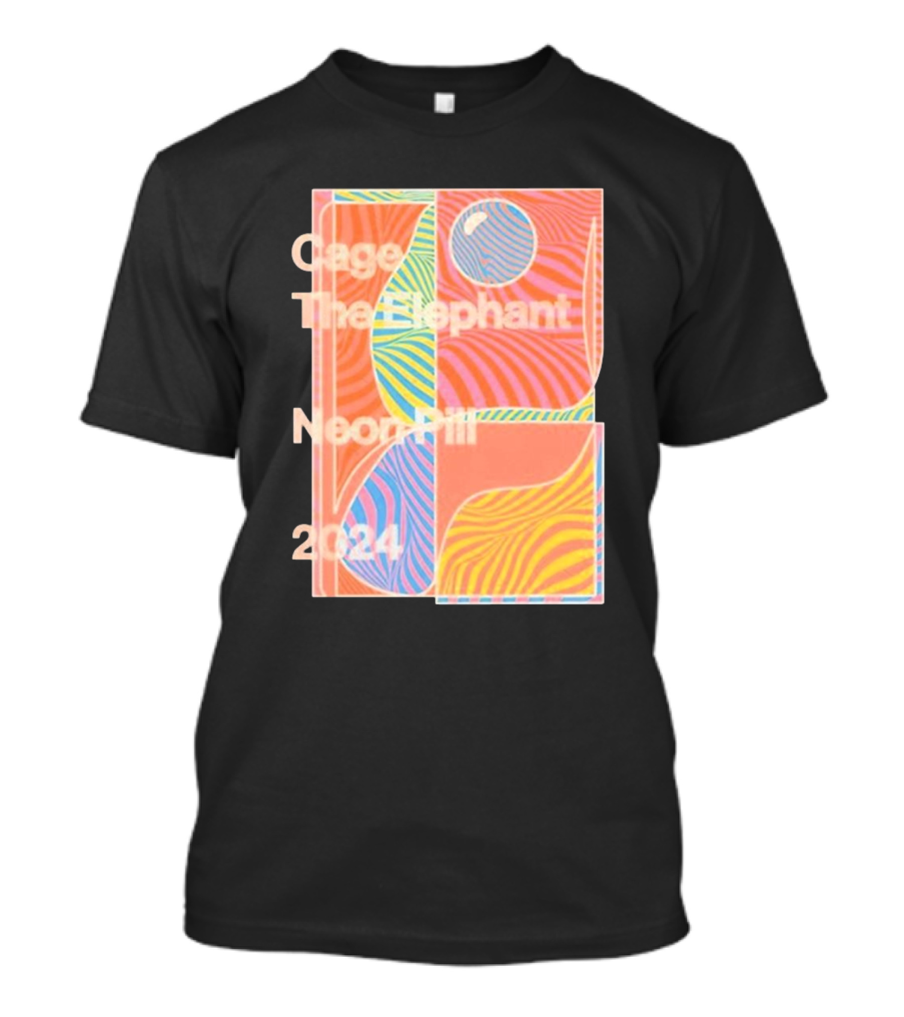Cage The Elephant Terracotta Abstract Neon Pill T-Shirt