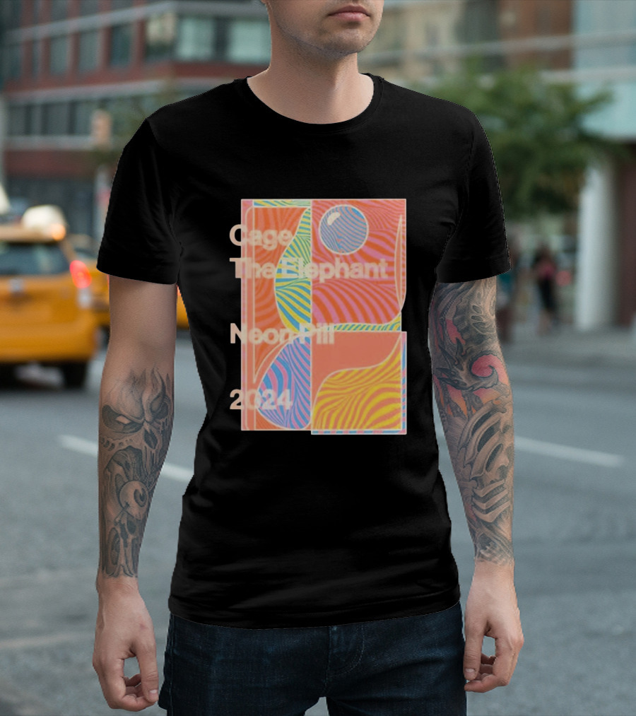 Cage The Elephant Terracotta Abstract Neon Pill T-Shirt