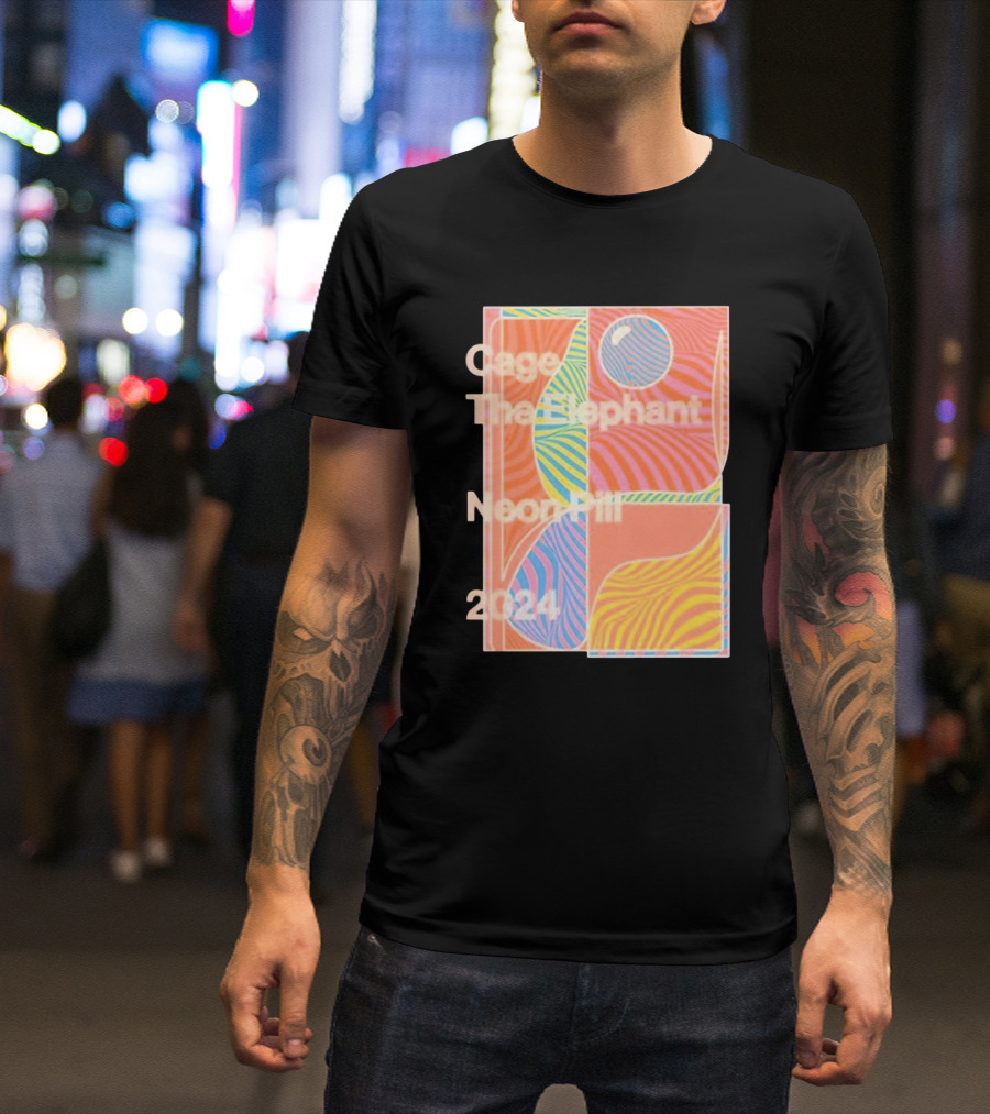 Cage The Elephant Terracotta Abstract Neon Pill T-Shirt