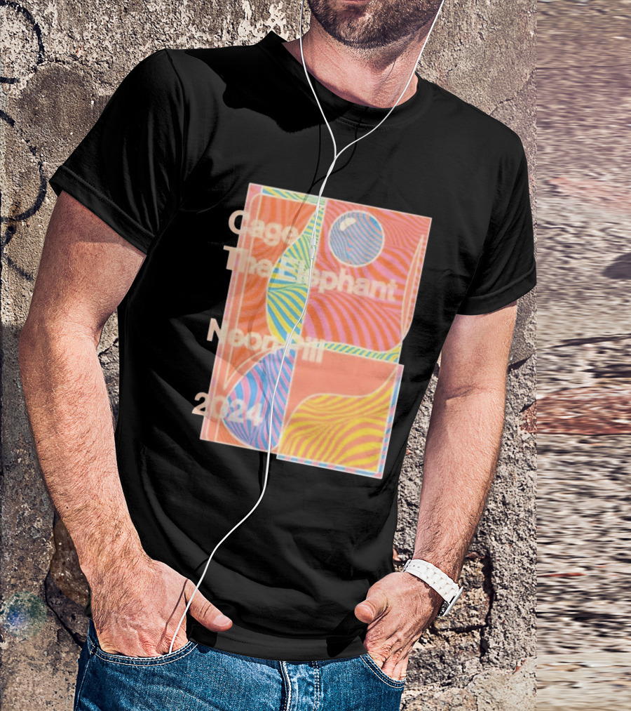 Cage The Elephant Terracotta Abstract Neon Pill T-Shirt