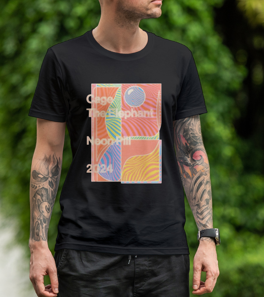 Cage The Elephant Terracotta Abstract Neon Pill T-Shirt