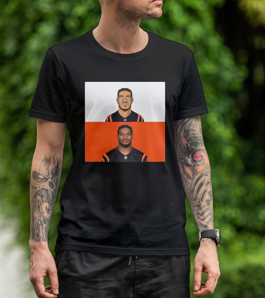 Ja’Marr Chase Cincinnati Bengals The Simpsons NFL Themed Drawing T-Shirt