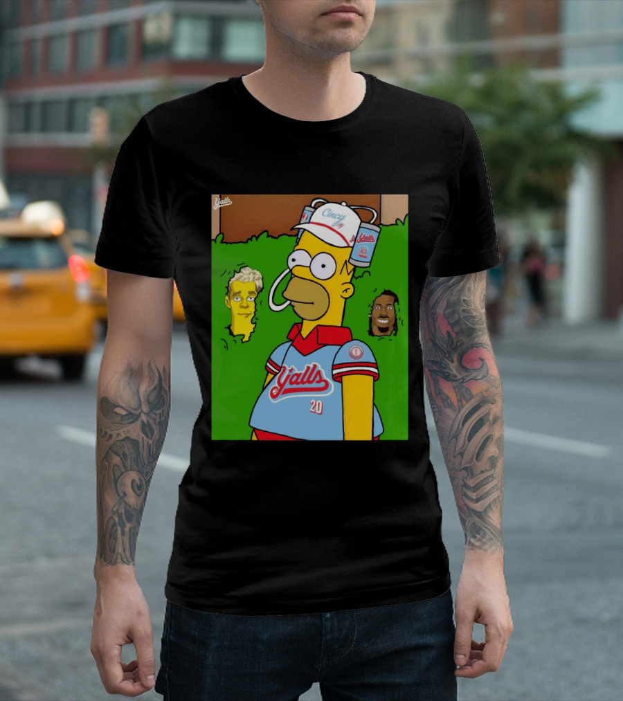 Cincy Y'alls Simpsons Inspired Joe Burrow Higgins Football T-Shirt