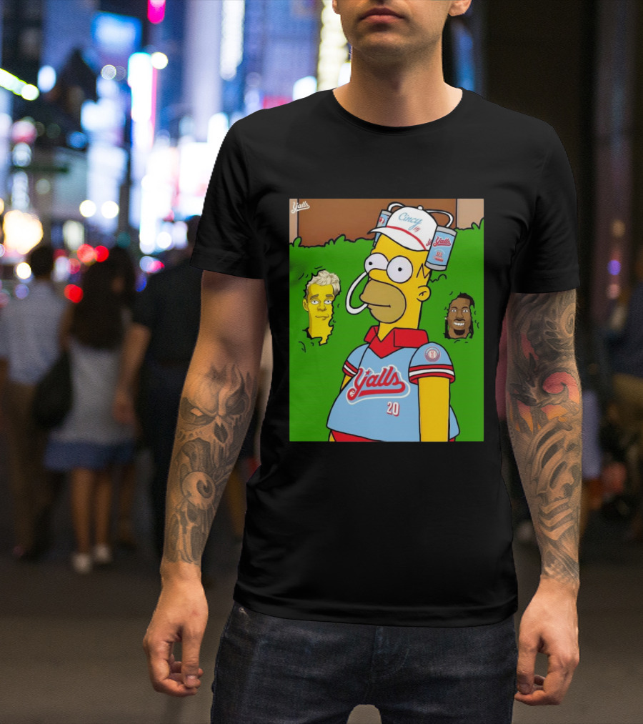 Cincy Y'alls Simpsons Inspired Joe Burrow Higgins Football T-Shirt