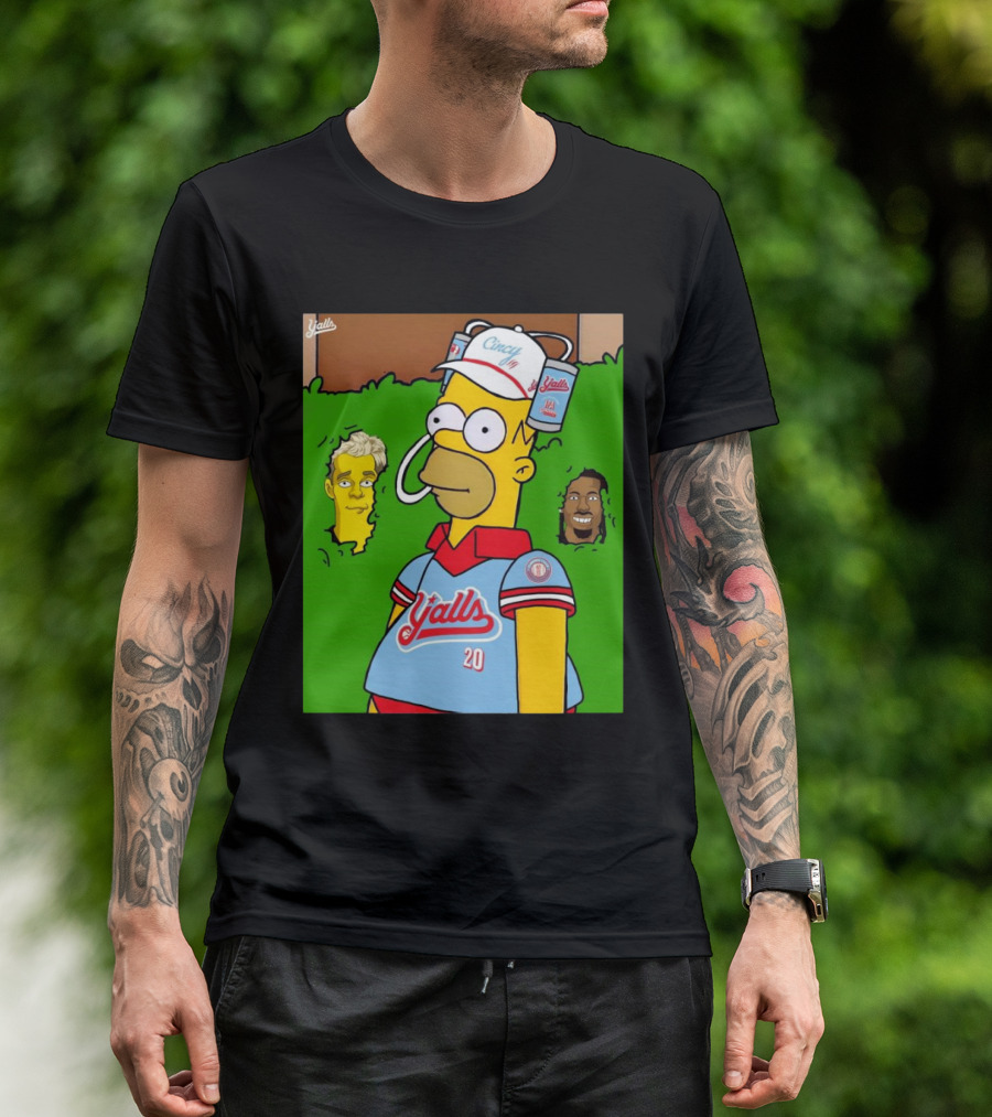 Cincy Y'alls Simpsons Inspired Joe Burrow Higgins Football T-Shirt