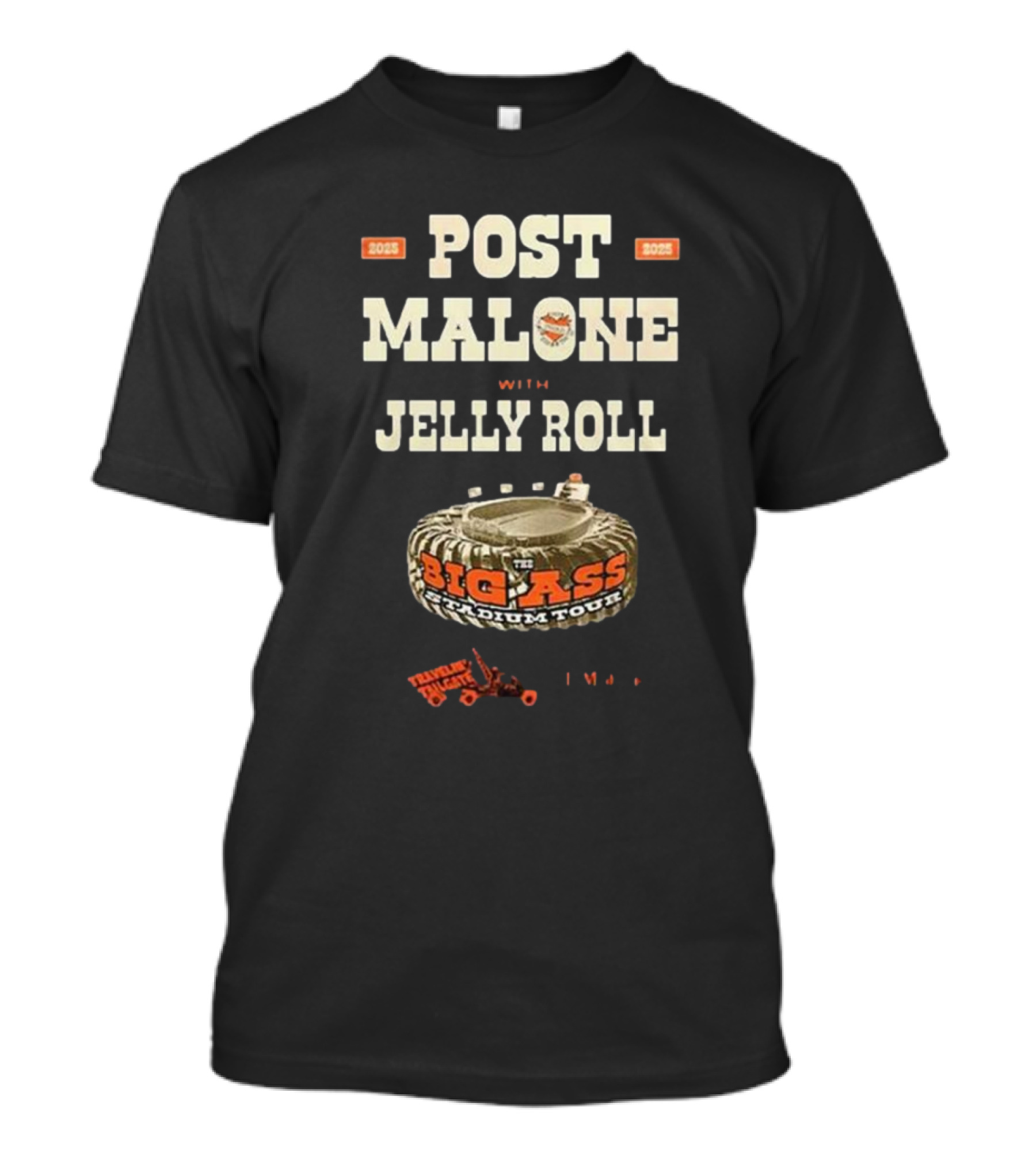 Post Malone With Jelly Roll Big Ass Stadium Tour 2025 Trailer Built Image T-Shirt
