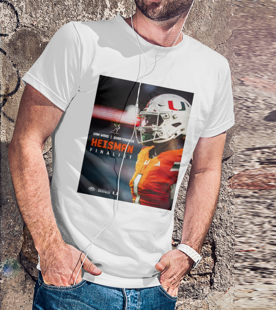 Cam Ward Quarterback Miami Hurricanes Heisman Finalist T-Shirt